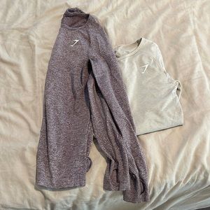 Two gymshark long sleeve workout tops